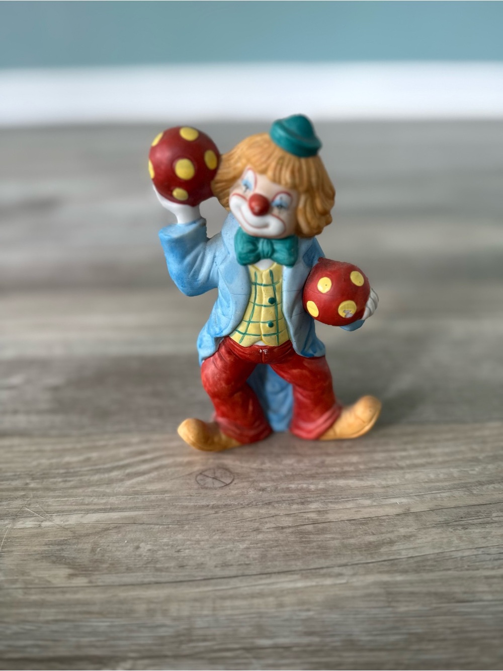 Classic Red & Blue Clown Figurine Toy